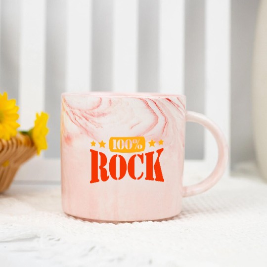 100 % Percent Rock Heavy Metal Music Text Logo Marble Mugs