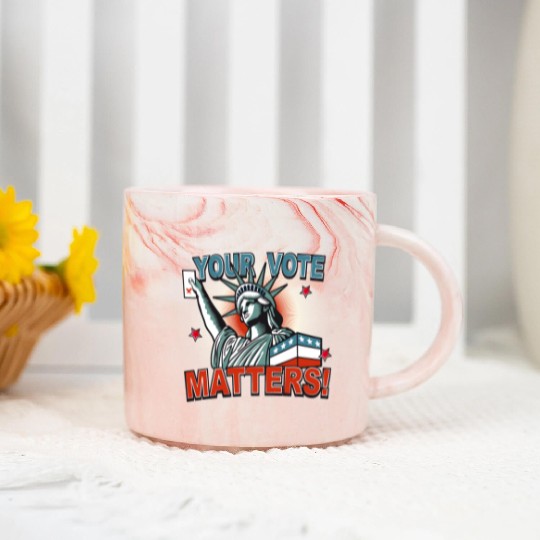 Statue of Liberty & voting card -Your Vote Matters Marble Mugs