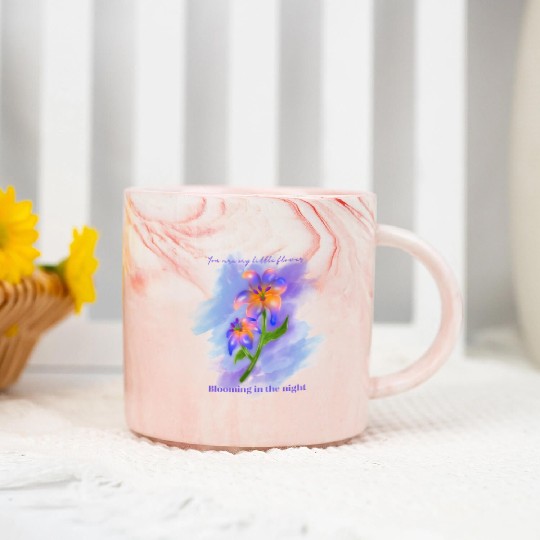 My Midnight Flower Marble Mugs