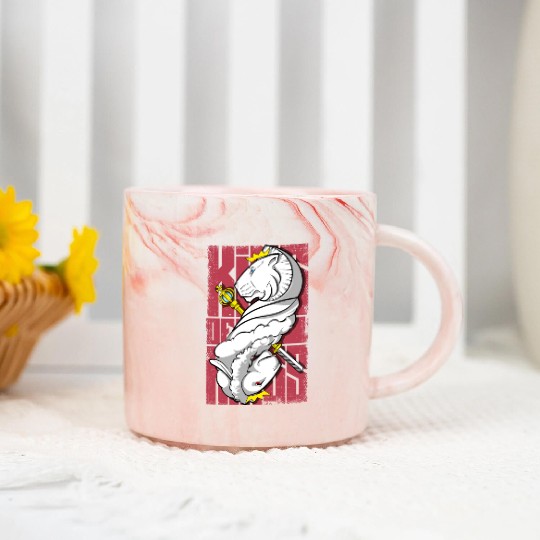 Lion King and the Holy Lamb Christian Art Marble Mugs