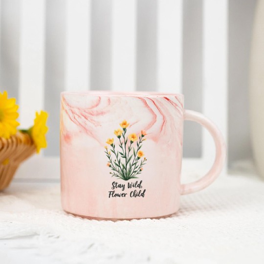 Stay Wild, Flower Child Marble Mugs