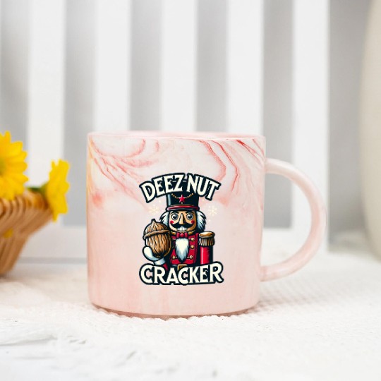 Deez Nut Nutcracker Meme Marble Mugs: Funny Christmas