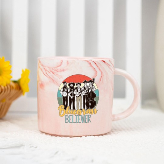 Bluegrass Believer Retro Musician Country Music Marble Mugs