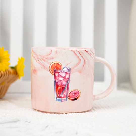 Grapefruit Citrus Cocktail Marble Mugs