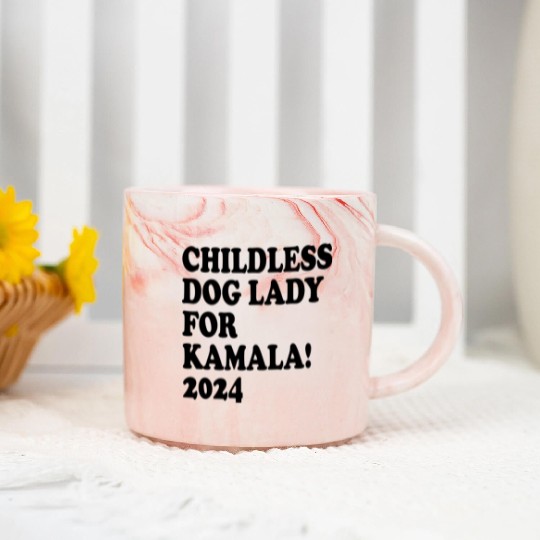 Childless Dog Lady For Harris 2024 Marble Mugs