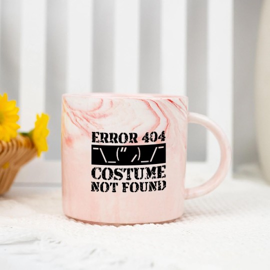 Error 404 Costume Not Found Funny Halloween Gifts Marble Mugs
