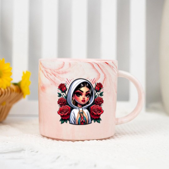 Virgen de Guadalupe Our Lady of Guadalupe Marble Mugs