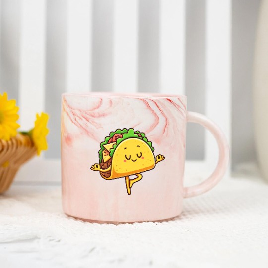 Taco Mexican fast food yoga meditation relaxation Marble Mugs