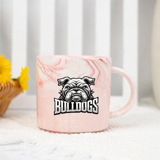 Bulldogs Mascot Back To School Team Spirit Marble Mugs