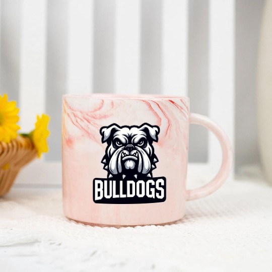 Bulldogs Mascot Back To School Team Spirit Marble Mugs