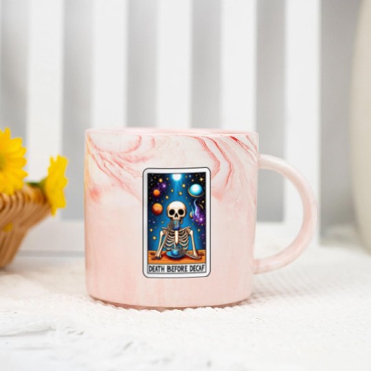 Tarot Card Collection - Death Before Decaf Marble Mugs