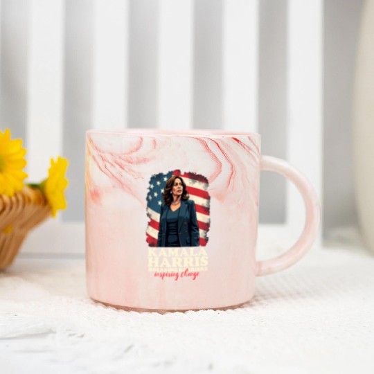 Kamala Harris Breaking Barriers Inspiring Change Marble Mugs