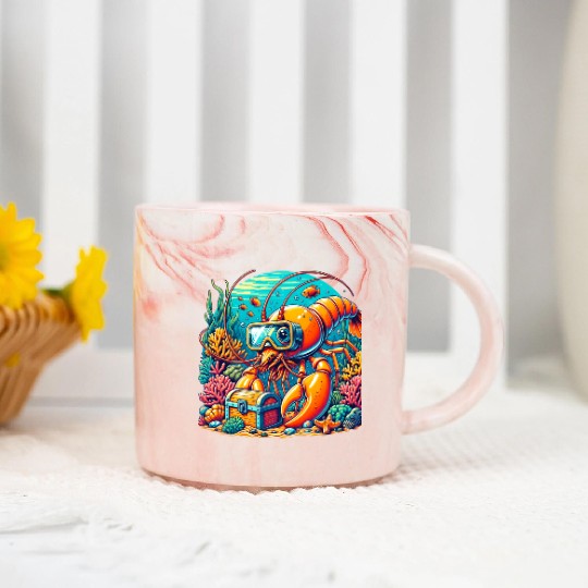 Shrimp Exploration-Underwater Adventure Marble Mugs