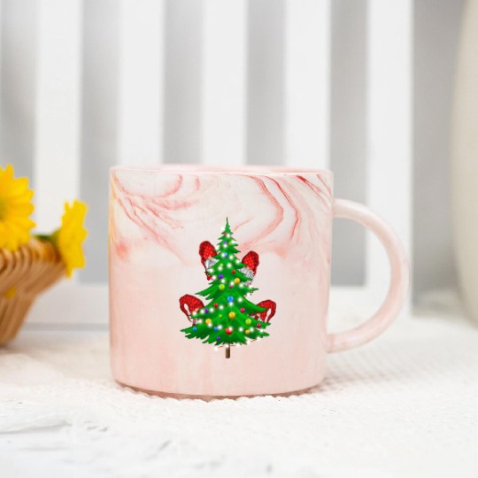 Christmas Gnomes Funny Tree Holiday Marble Mugs