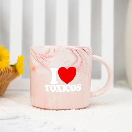 I Love Toxicos Red Heart Toxic Latino Women's Marble Mugs