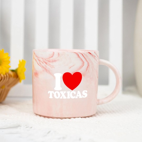 I Love Toxicas Red Heart Toxic Latinas Men'slove t Marble Mugs