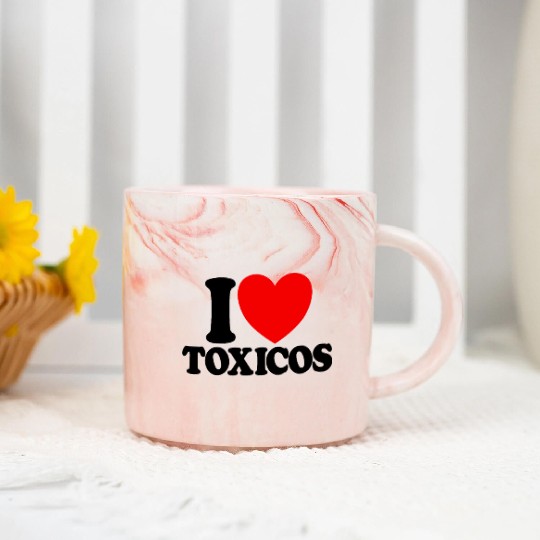 I Love Toxicos Red Heart Toxic Latino Women'slove Marble Mugs