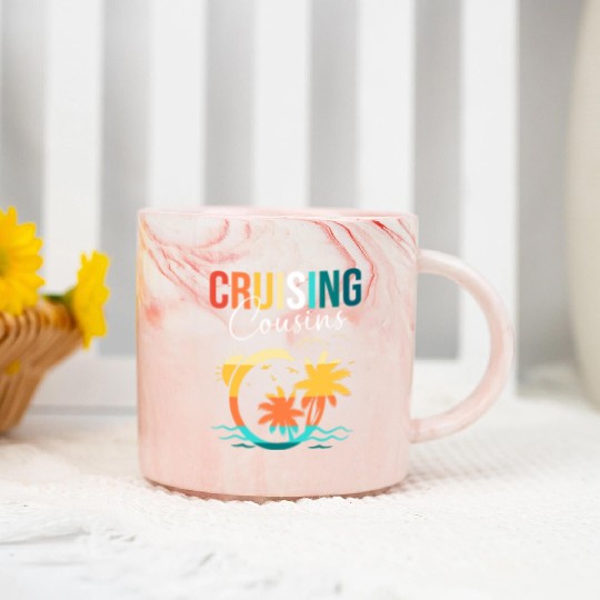 Family Cruise Mediterranean Cruising Cousins Marble Mugs