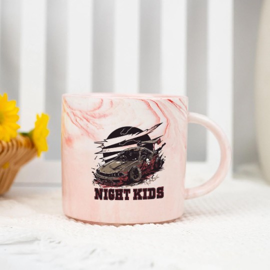 Trashy JDM Street Racer Night Kids Marble Mugs