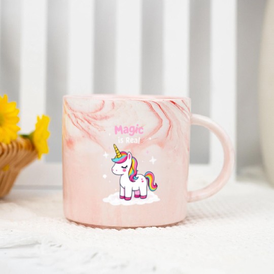Magic Is Real: Unicorn Fantasy Dreamscape for Marble Mugs