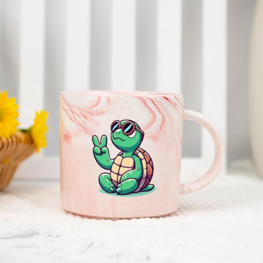 chill turtle Marble Mugs