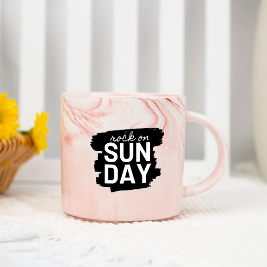 Rock on Sunday Marble Mugs