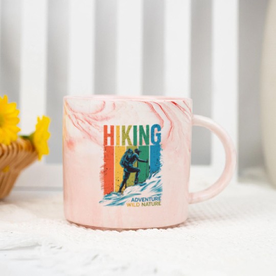 Hiking Adventure Wild Nature for a Hiker Marble Mugs