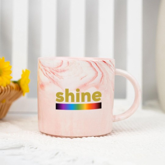 Shine. Light spectrum line. Marble Mugs