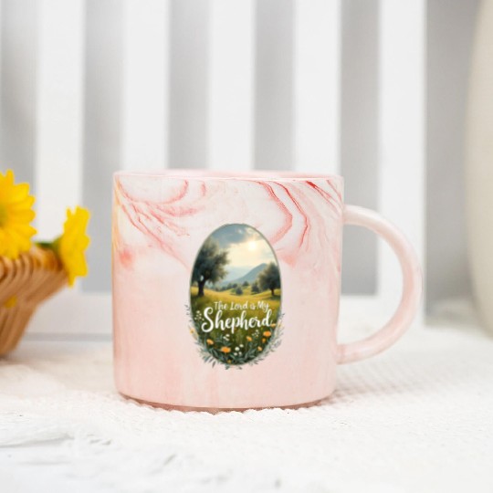 The Lord Is My Shepherd Peaceful Christian Artwork Marble Mugs