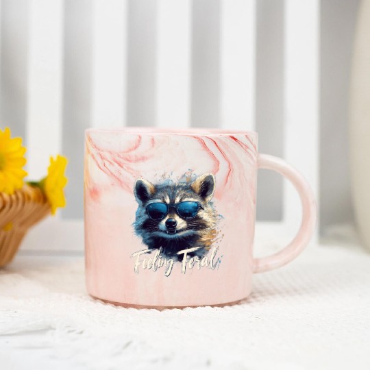 Feeling Feral Raccoon Marble Mugs