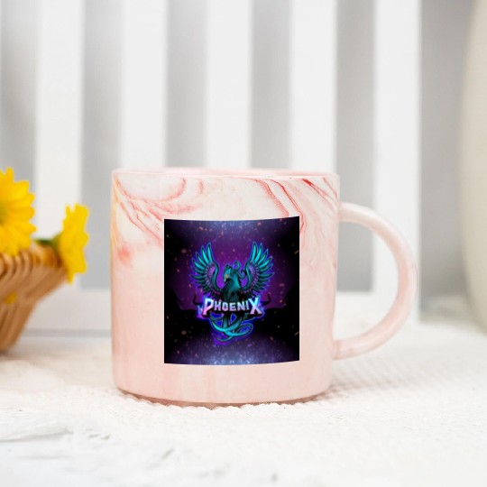 Phoenix Blue 1 Marble Mugs