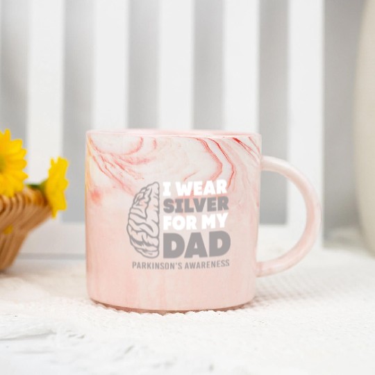 I Wear Silver For Dad Parkinsons Disease Awareness Marble Mugs