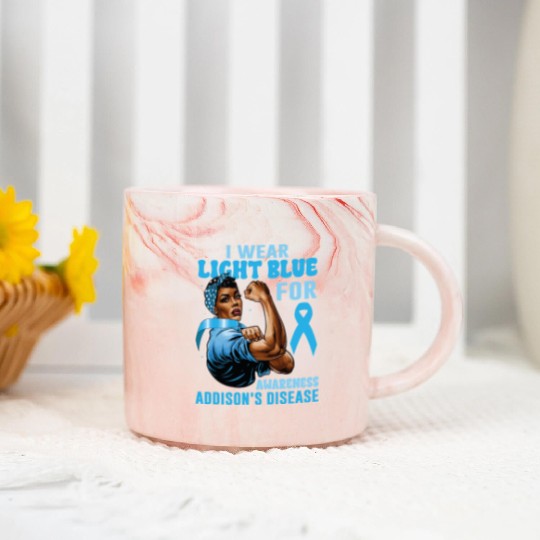 I Wear Light Blue For Addisons Disease Awareness Marble Mugs