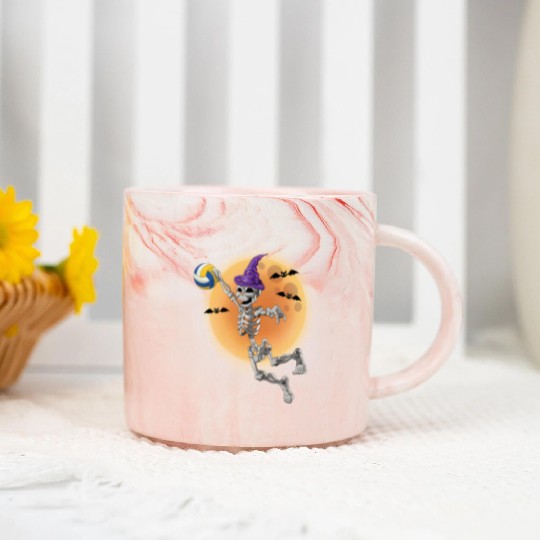 Volleyball Skeleton Volleyball Player Halloween Marble Mugs