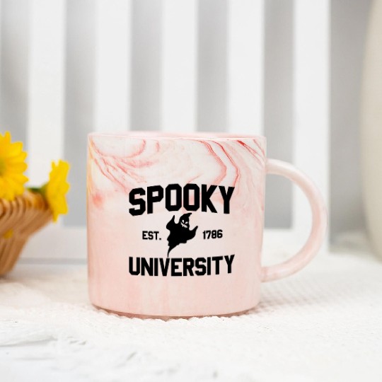 Spooky University Established 1786 Ghost U Spooky Marble Mugs