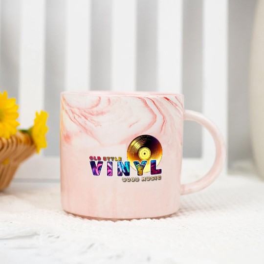 Vinyl Old Style Apparel Classic Vibes, Good Music Marble Mugs
