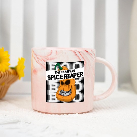 Pumpkin spice reaper halloween style coffee Marble Mugs