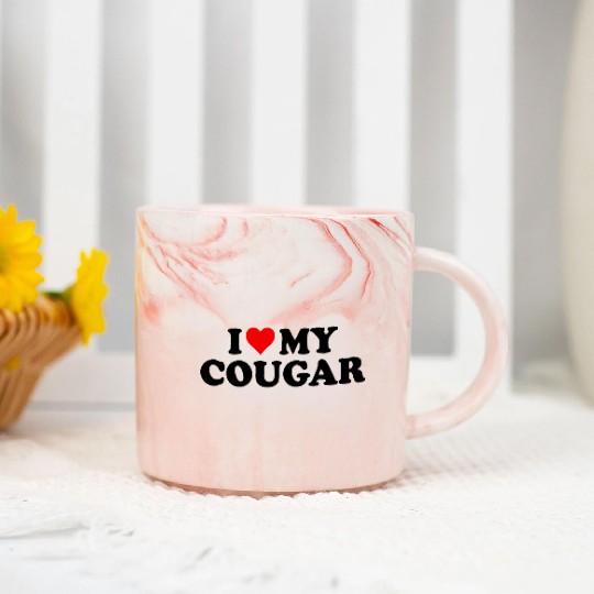 I Love Cougars Cougar Humor Valentine's Day 3WH1 Marble Mugs