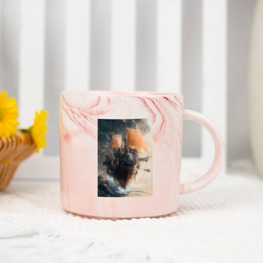 Steam Punk Ship Marble Mugs