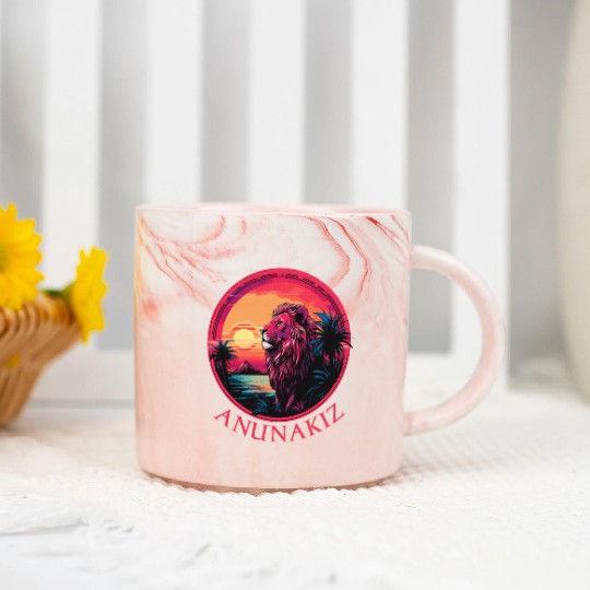 Anunakiz Lion of Ishtar’s Horizon Marble Mugs