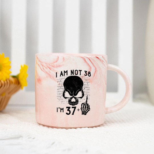 I Am 37 Plus Middle Finger - 38th Birthday Marble Mugs