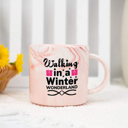 Walking in a winter wonderland Marble Mugs