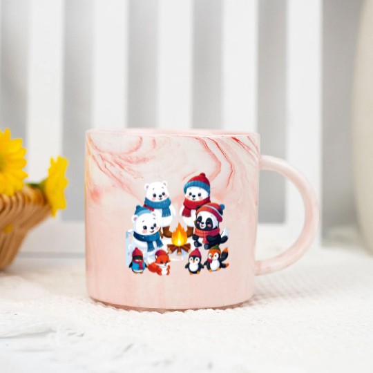 Winter Wonderland Critters Marble Mugs