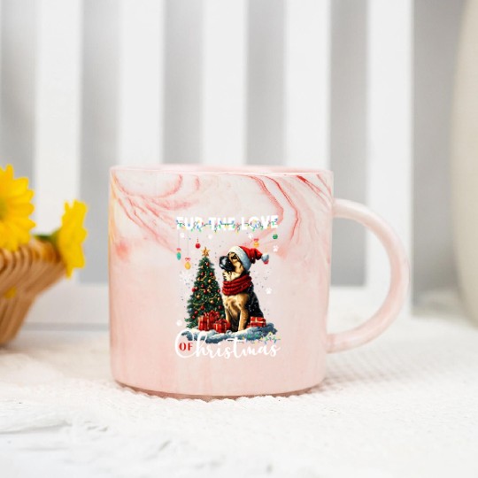 German Shepherd Christmas Tree Decorations Dog Marble Mugs