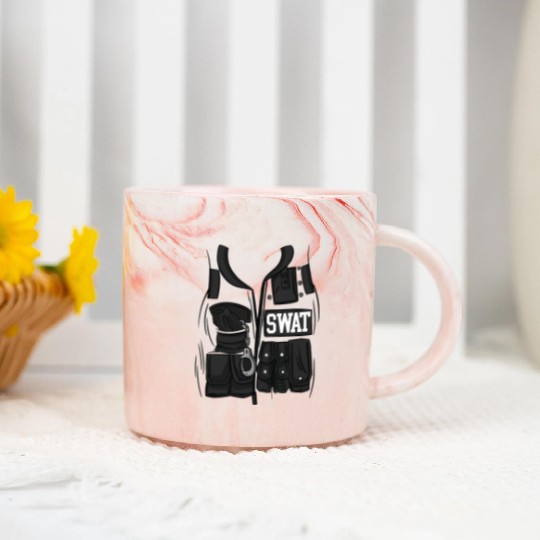 SWAT Costume Funny Halloween Costume SWAT Marble Mugs