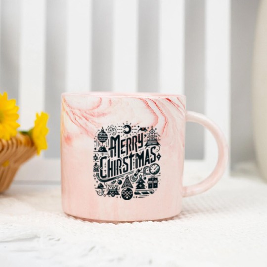 Let It Snow: Merry Christmas Glow Marble Mugs