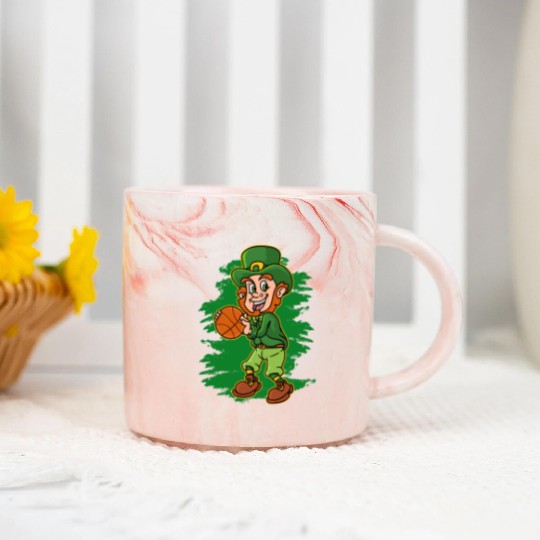 Basket Baller St Patricks Day Basketball Marble Mugs