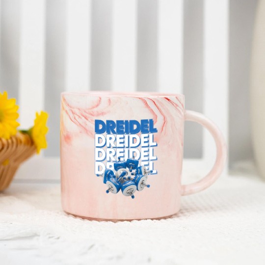 Spinning Dreidels Hanukkah Fun Marble Mugs