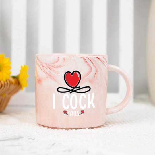 Funny I Love Cocktails 6 Marble Mugs