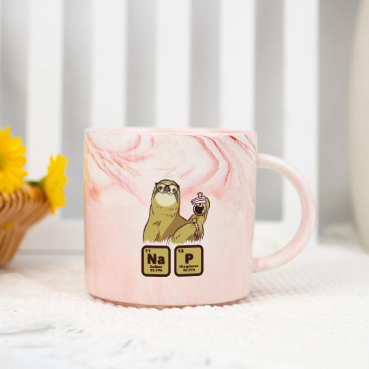 Slothy Napping Nap Slow Chilling Sloth Marble Mugs
